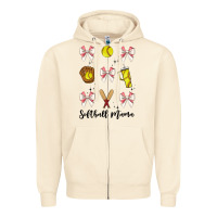 Sandshell softball coquette bow Zipper Hoodie - JahusDesignShop