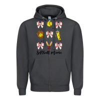 Smoke softball coquette bow Zipper Hoodie - JahusDesignShop