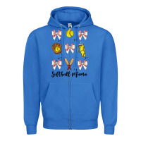 True Royal softball coquette bow Zipper Hoodie - JahusDesignShop