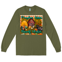 Army Green pumpkin kisses harvest wishes tumbler Long Sleeve Tee - BundleAndBundleShop