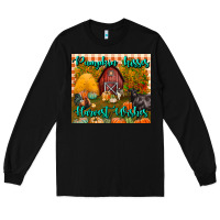 Black pumpkin kisses harvest wishes tumbler Long Sleeve Tee - BundleAndBundleShop