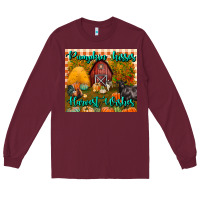 Burgundy pumpkin kisses harvest wishes tumbler Long Sleeve Tee - BundleAndBundleShop