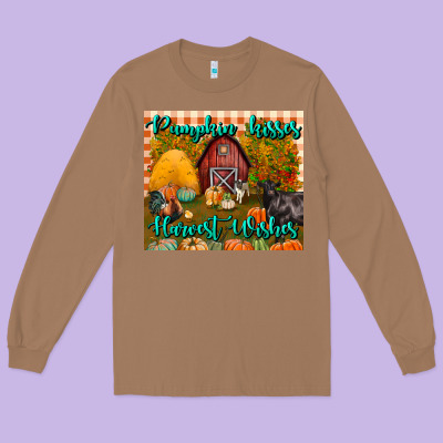 Pumpkin Kisses Harvest Wishes Tumbler Long Sleeve Tee Designed By Bundleandbundleshop