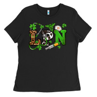 Black St. Patrick's Day LPN Ladies Tee - OliviaCreatesArt
