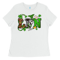 White St. Patrick's Day LPN Ladies Tee - OliviaCreatesArt