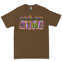 Cacao Mardi gras mama with beads mother's day Premium Tee - HowdyJamesFarm