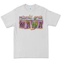 Dove Grey Mardi gras mama with beads mother's day Premium Tee - HowdyJamesFarm
