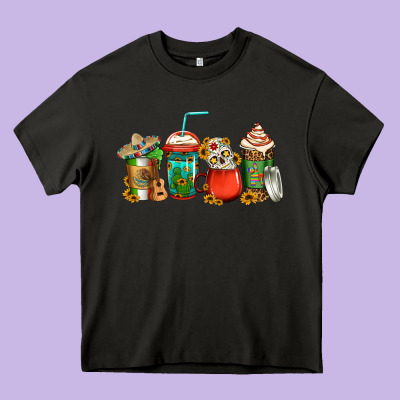 Mexican Coffee Cups Heavy Core Tee Designed By Jasminsmagicworld