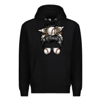 Black baseball mom Premium Hoodie - RacoonDesign