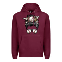 Burgundy baseball mom Premium Hoodie - RacoonDesign