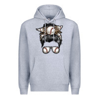 Heather Grey baseball mom Premium Hoodie - RacoonDesign