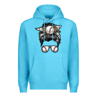 Ocean Blue baseball mom Premium Hoodie - RacoonDesign