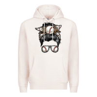 Pale Pink baseball mom Premium Hoodie - RacoonDesign