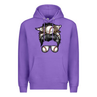 Purple baseball mom Premium Hoodie - RacoonDesign