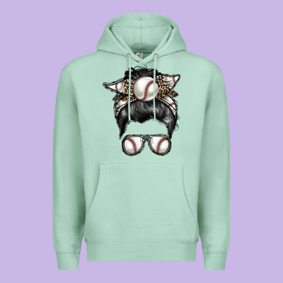 Baseball Mom Premium Hoodie Designed By Racoondesign