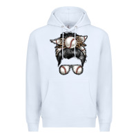 White baseball mom Premium Hoodie - RacoonDesign