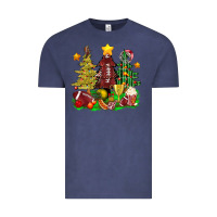 Vintage Denim christmas with american football trees bbs Vintage Tee - BundleAndBundleShop