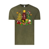 Vintage Olive christmas with american football trees bbs Vintage Tee - BundleAndBundleShop