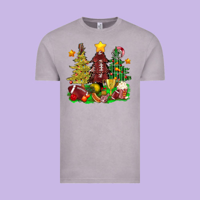 Christmas With American Football Trees Bbs Vintage Tee Designed By Bundleandbundleshop