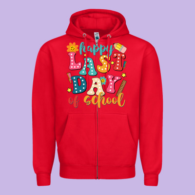 Happy Last Day Of School Zipper Hoodie Designed By Jahusdesignshop