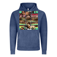 Vintage Denim horses seamless pattern Vintage Hoodie - BundleAndBundleShop