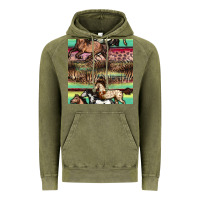 Vintage Olive horses seamless pattern Vintage Hoodie - BundleAndBundleShop