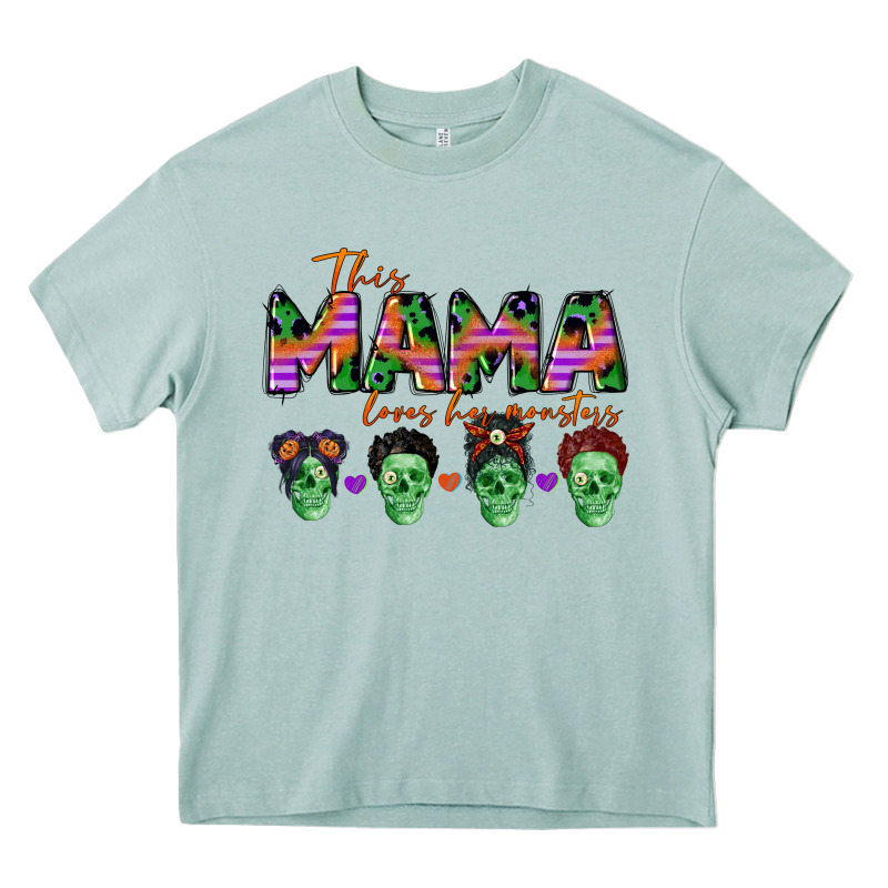Personalized This Mama Loves Her Monsters Heavy Core Tee by CowGirlArtShop | Teevron