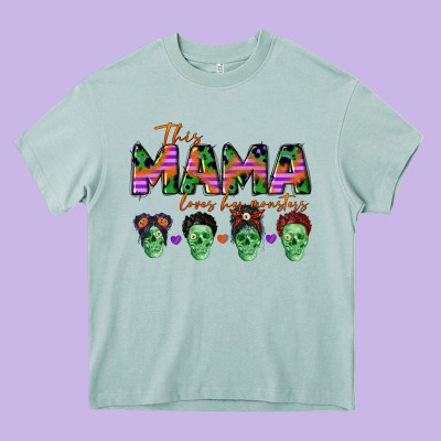 Personalized This Mama Loves Her Monsters Heavy Core Tee Designed By Cowgirlartshop