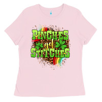 Bubblegum Pink St. Patrick's Day Pinches get stitches Ladies Tee - OliviaCreatesArt
