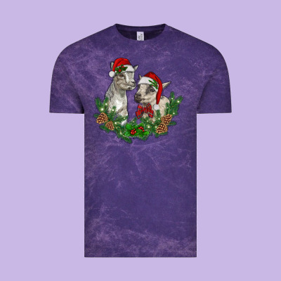 Christmas Baby Goats Vintage Tee Designed By Ranaportraitstore