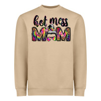 Hot Mess Mom Messy Bun Heavyweight Sweatshirt | Teevron