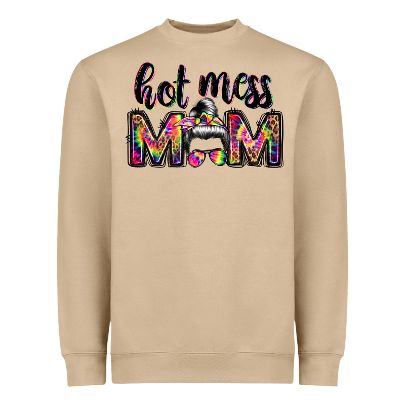 Hot Mess Mom Messy Bun Heavyweight Sweatshirt by JahusDesignShop | Teevron