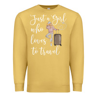 Antique Gold just a girl who loves to travel traveling women nomad t shirt Premium Sweatshirt - baoMotion