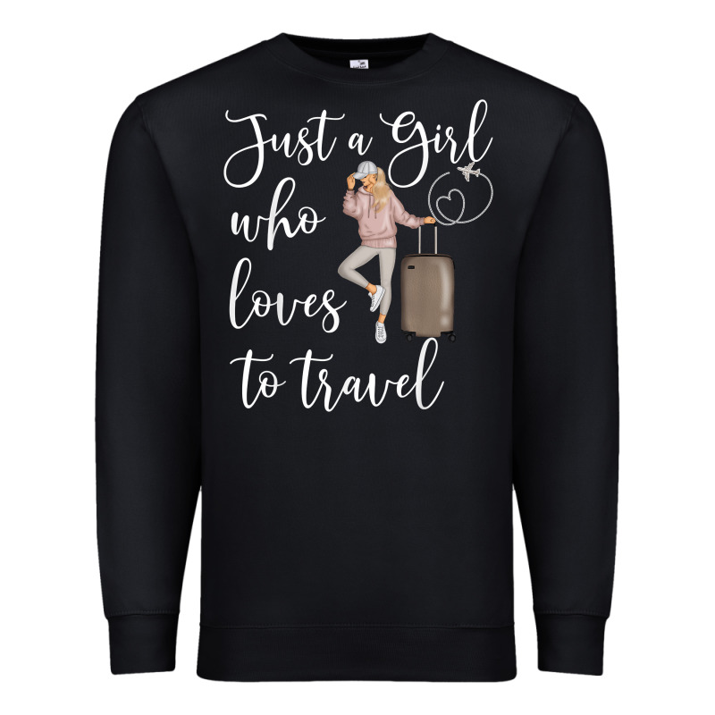 Just A Girl Who Loves To Travel Traveling Women Nomad T Shirt Premium Sweatshirt by baoMotion | Teevron
