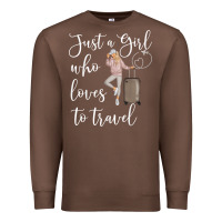 Chestnut just a girl who loves to travel traveling women nomad t shirt Premium Sweatshirt - baoMotion