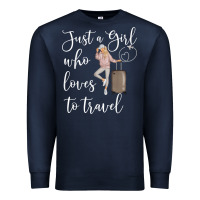 Navy just a girl who loves to travel traveling women nomad t shirt Premium Sweatshirt - baoMotion