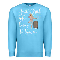 Ocean Blue just a girl who loves to travel traveling women nomad t shirt Premium Sweatshirt - baoMotion