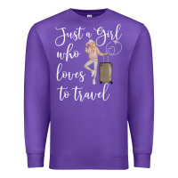 Purple just a girl who loves to travel traveling women nomad t shirt Premium Sweatshirt - baoMotion