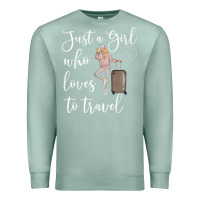 Seafoam just a girl who loves to travel traveling women nomad t shirt Premium Sweatshirt - baoMotion