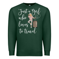 Sports Green just a girl who loves to travel traveling women nomad t shirt Premium Sweatshirt - baoMotion