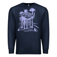 Navy las vegas strip retro famous sign nevada traveler souvenir t shirt Premium Sweatshirt - baoMotion