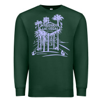 Sports Green las vegas strip retro famous sign nevada traveler souvenir t shirt Premium Sweatshirt - baoMotion