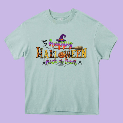 Happy Halloween Trick Or Treat Heavy Core Tee Designed By Cowgirlartshop