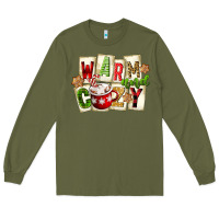 Army Green warm and cozy hot cocoa Long Sleeve Tee - FaDigitalArtStudio
