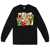 Black warm and cozy hot cocoa Long Sleeve Tee - FaDigitalArtStudio