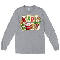 Heather Grey warm and cozy hot cocoa Long Sleeve Tee - FaDigitalArtStudio