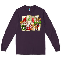 Plum warm and cozy hot cocoa Long Sleeve Tee - FaDigitalArtStudio