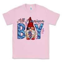Bubblegum Pink All American boy with gnome Classic Tee - HowdyJamesFarm