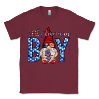 Burgundy All American boy with gnome Classic Tee - HowdyJamesFarm