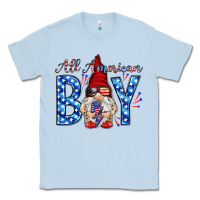 Dusty Blue All American boy with gnome Classic Tee - HowdyJamesFarm